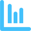 caribbean blue line chart icon