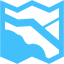 caribbean blue map icon