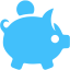 caribbean blue moneybox icon