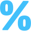 caribbean blue percentage 3 icon