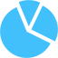 caribbean blue pie chart icon