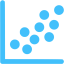 caribbean blue scatter plot icon