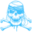 caribbean blue skull 25 icon