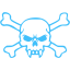 caribbean blue skull 60 icon