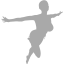 dark gray flying woman icon