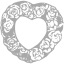 dark gray heart 45 icon