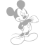 dark gray mickey mouse 2 icon