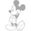 dark gray mickey mouse 25 icon