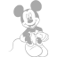 dark gray mickey mouse 28 icon