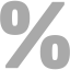 dark gray percentage 3 icon