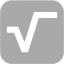 dark gray square root icon