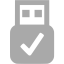 dark gray usb connected icon