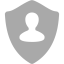 dark gray user shield icon