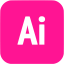 deep pink adobe ai icon