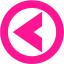 deep pink arrow left 3 icon