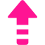 deep pink arrow up 6 icon