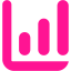 deep pink bar chart 2 icon