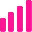 deep pink bar chart 3 icon