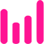 deep pink bar chart 6 icon