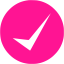 deep pink check mark 11 icon