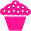 deep pink cupcake icon