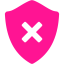 deep pink delete shield icon