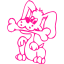 deep pink dog 23 icon