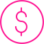 deep pink dollar 2 icon