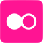 deep pink flickr 3 icon