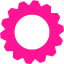 deep pink gear icon