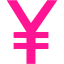 deep pink japanese yen icon