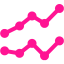 deep pink line icon