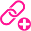 deep pink link building icon