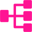 deep pink parallel tasks icon