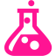 deep pink test tube icon