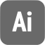 dim gray adobe ai icon