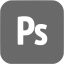 dim gray adobe ps icon