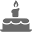 dim gray birthday cake icon