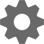 dim gray cog icon