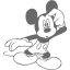 dim gray mickey mouse 15 icon