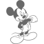 dim gray mickey mouse 2 icon