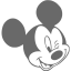 dim gray mickey mouse 23 icon