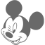 dim gray mickey mouse 24 icon