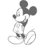 dim gray mickey mouse 25 icon