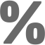 dim gray percentage 3 icon