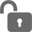 dim gray unlock icon