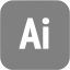 gray adobe ai icon