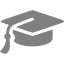 gray graduation cap icon