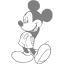 gray mickey mouse 25 icon