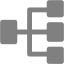 gray parallel tasks icon